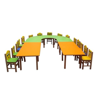 U-shaped melamine assemblable table