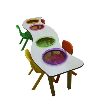 Curved kindergarten eating table