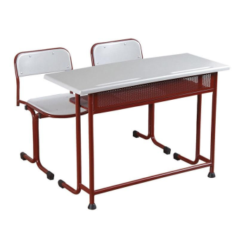 Metallic 2-Seater Student Table & Chairs Set